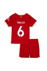 Fotbalové Dres Liverpool Thiago Alcantara #6 Dětské Domácí Oblečení 2023-24 Krátký Rukáv (+ trenýrky)